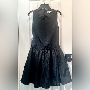 Cute Spense Black Satin Drop-Waist Prom Dress